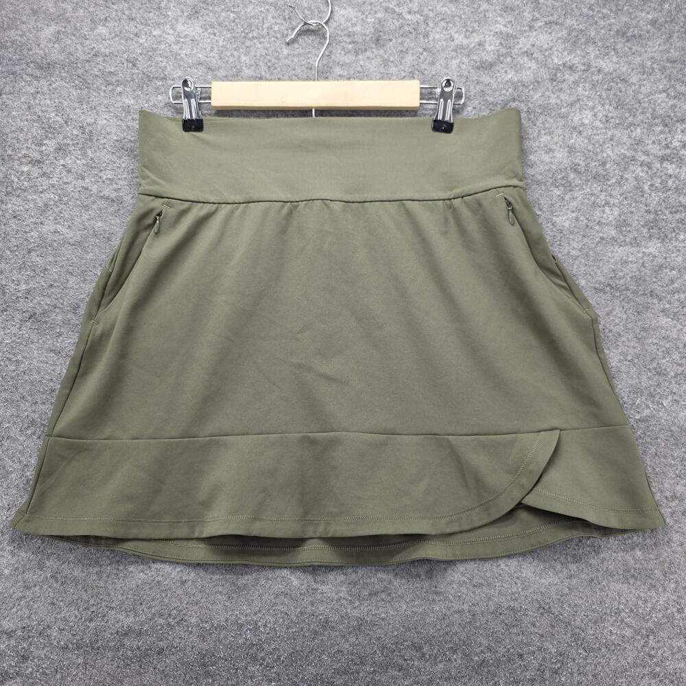Adidas Skort Womens Large Green Parley Ocean Plastic Golf Tennis Zip Pockets